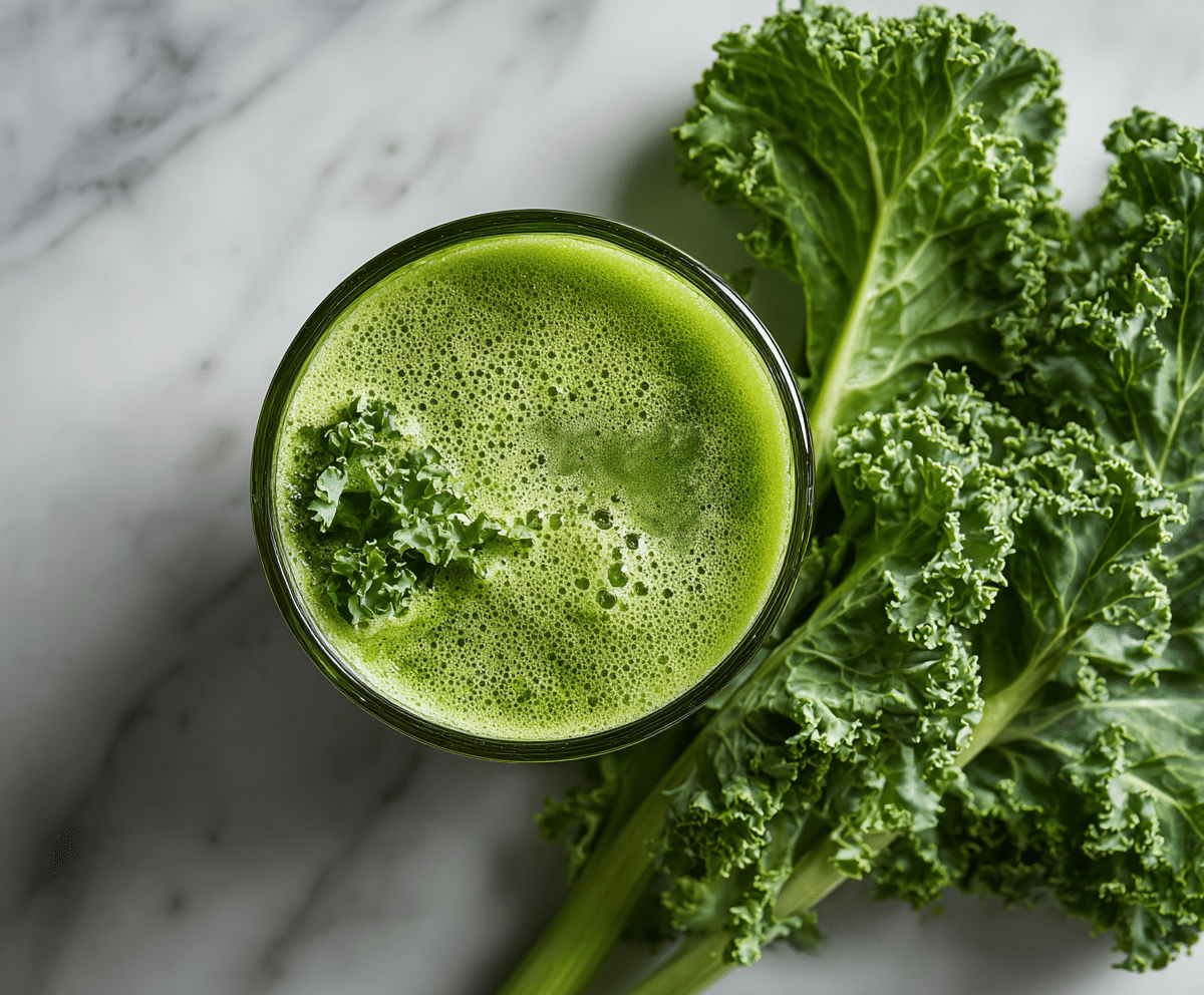 Leafy green juice recipe for natural fat loss