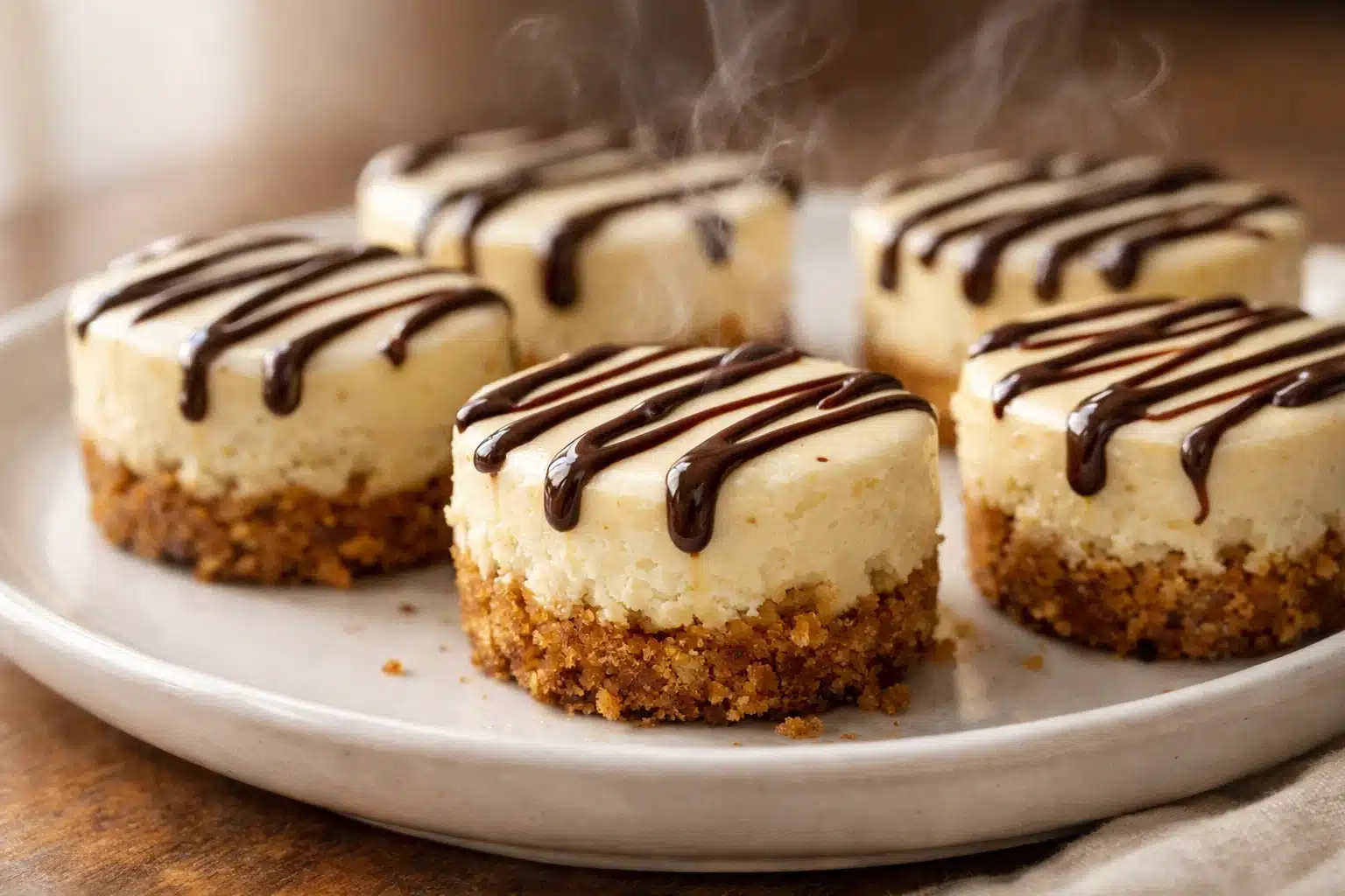 Air fryer Bailey’s cheesecake bites with chocolate drizzle