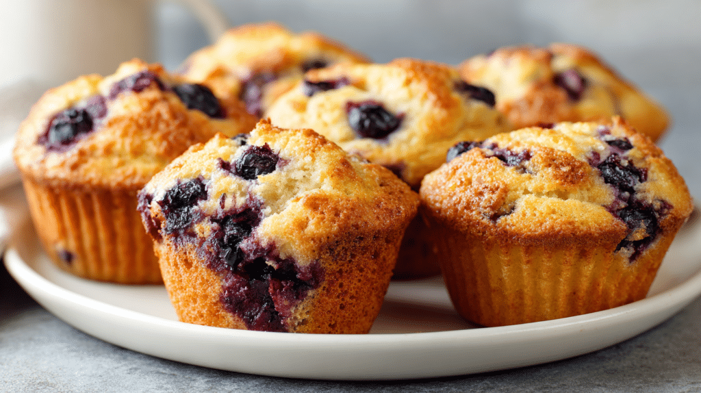 Air fryer Kodiak Cakes muffins for weight loss with golden tops