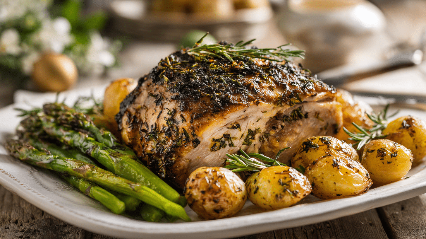 Air fryer Easter lamb-style chicken with rosemary and garlic